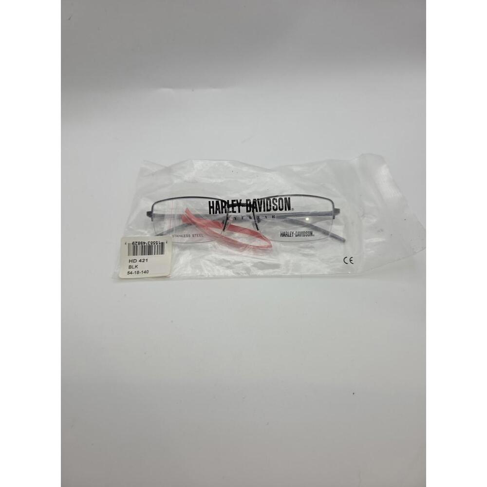 Harley-Davidson HD 421 Semi-Rimless Stainless Steel Black EyeGlasses 54-18-140